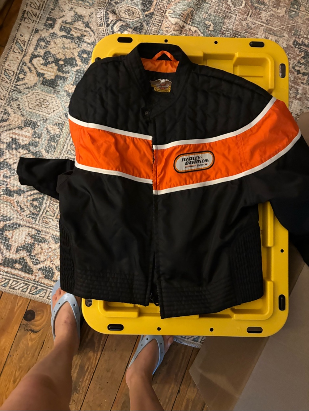 Harley-Davidson Black and Orange Quilted Performance Jacket